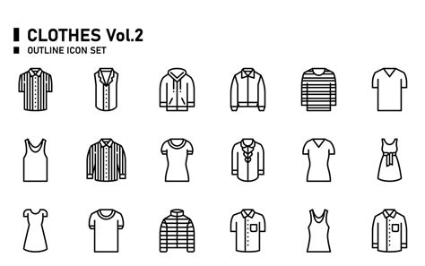 Clothes Outline Icon Set 6636017 Vector Art At Vecteezy