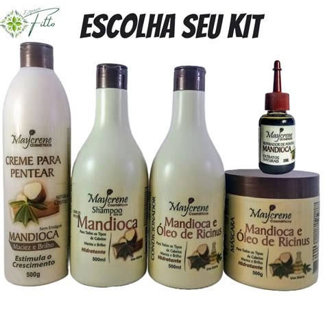 MONTE SEU KIT MAYCRENE MANDIOCA SHAMP COND MASCARA OLEO REPARADOR