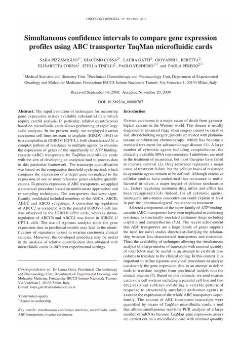 Simultaneous Confidence Intervals To Compare Gene Expression Profiles