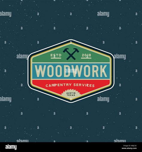 Vintage Carpentry Logo Retro Styled Wood Works Emblem Vector