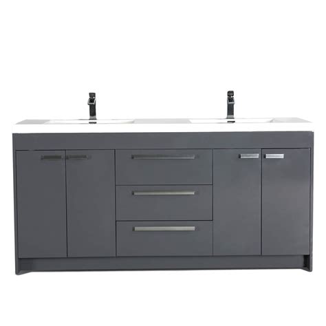 Buy Eviva Lugano Inch Gray Modern Double Sink Bathroom Vanity With