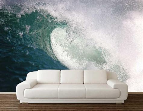 Ocean Wave Wallpaper Peel And Stick Waves Wall Art Wave Etsy