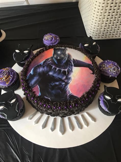 Black Panther Birthday Party Marvel Cake Made At Home Black Panther Cake Superheroes