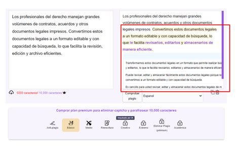 Cómo parafrasear un texto en español con la herramienta de reescribir