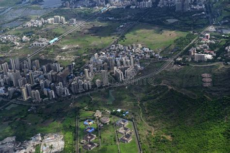 Mumbai Skyline, Aerial View Over a Building with Roads, Bridges ...