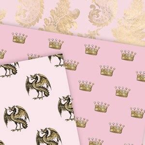 Pink And Gold Princess Digital Paper Seamless Pink And Gold Digital