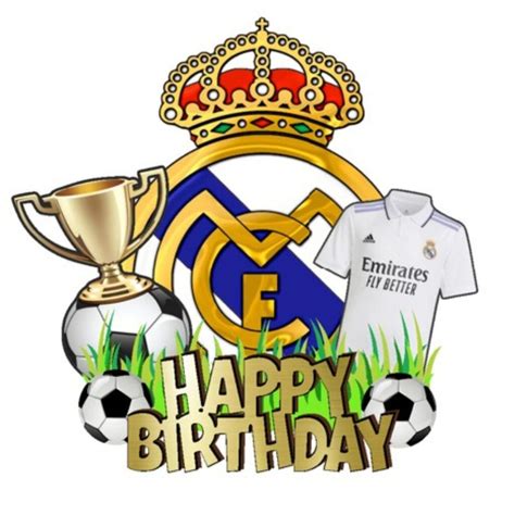 Topper Decorativo para Torta de Cumpleaños Real Madrid Tu Fiesta a un