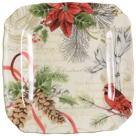 Holiday Wishes Square Salad Plate Set Of 4 By 222 Fifth PTS