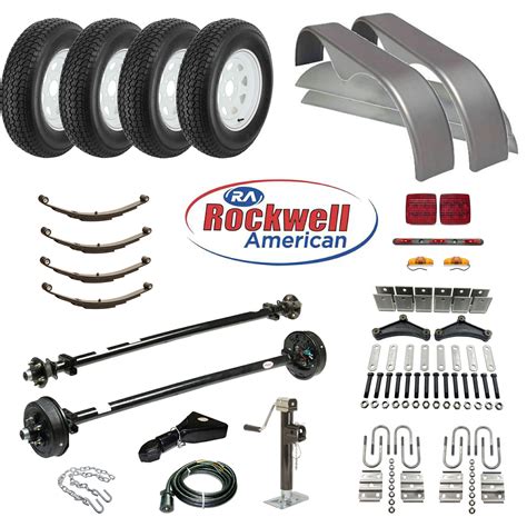 Tandem Axle Trailer Parts Kit 7000 Lb Capacity Brakes On 1 Axle
