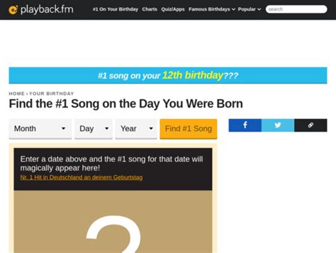 Find The Number One Song On Your Birthday - Where To Find It - Musician ...