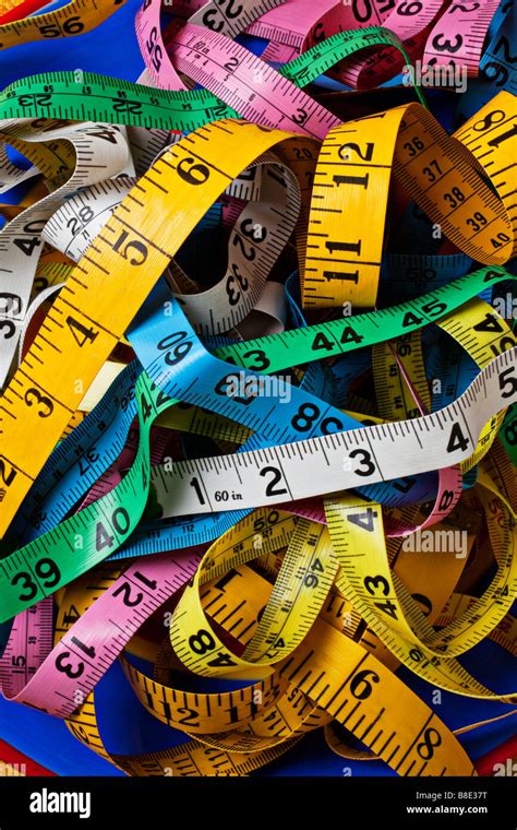 Pile Of Colorful Measuring Tapes Stock Photo Alamy