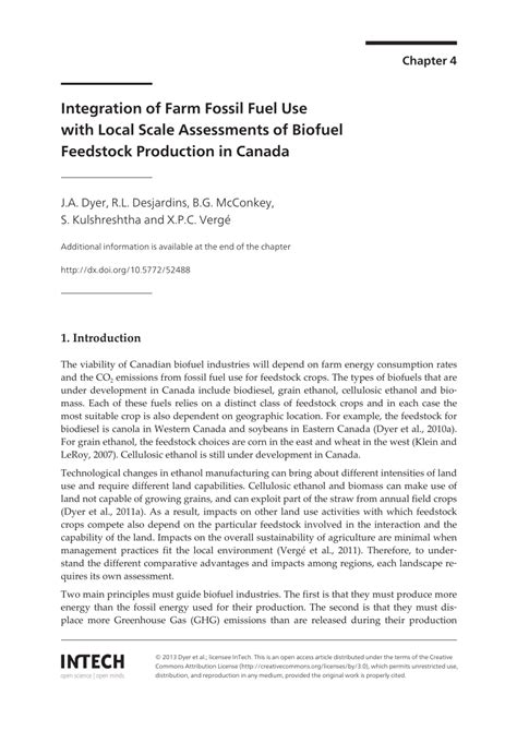 Pdf Integration Of Farm Fossil Fuel Use With Local Scale Assessments