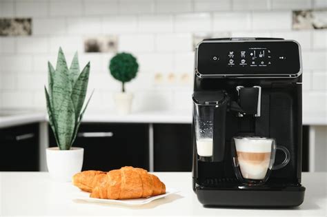 Premium Photo | Cappuccino and espresso coffee machine
