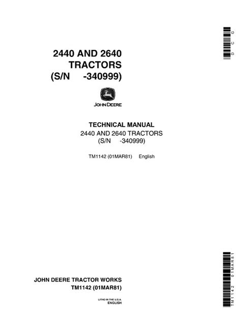 John Deere 2440, 2640 Tractors Service Technical Manual : RepairManualus