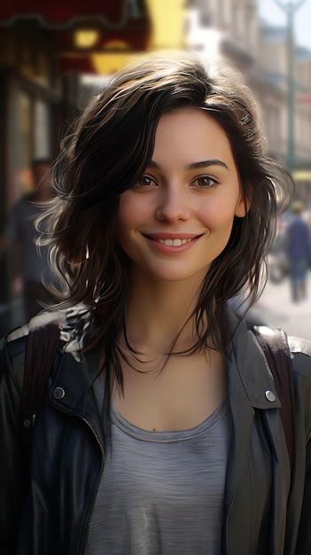 Premium Ai Image Beautiful Young Woman Smiling Generative Ai