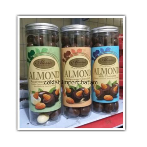 Jual Alessio Almond Chocolate Slim Jar 380g Coklat Toples Botol Import