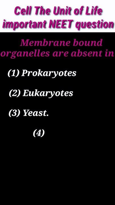 Cell The Unit Of Lifeneet Important Mcq Neetmotivation