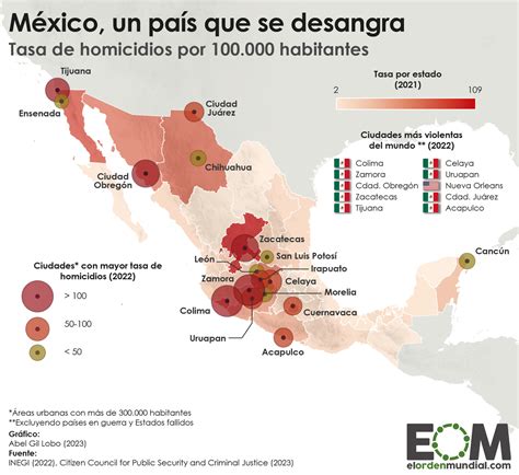 El mapa de la violencia en México Mapas de El Orden Mundial EOM