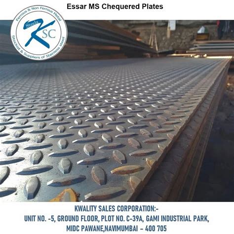 Rectangular Essar MS Chequered Plates At Rs 61 Kg In Navi Mumbai ID