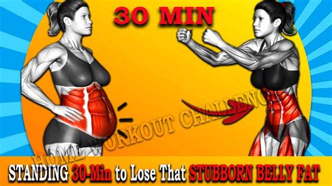 Do This Standing 30 Min To Lose That Stubborn Belly Fat In 5 Weeks 🔥 Standing Abs Workout Youtube