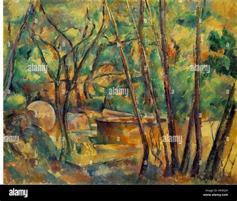 Paul Cezanne Well Millstone And Cistern Under Trees Stock Photo Alamy