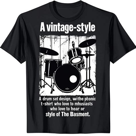 Unleash Your Inner Rockstar With Our Vintage Drum Set Tshirt Stand Out From The Crowd In The