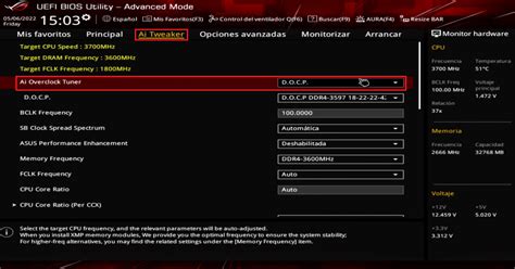 C Mo Cambiar La Velocidad De Memoria Ram Activar Perfil Xmp Docp