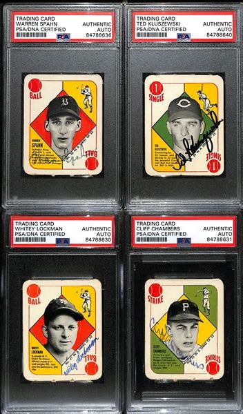 Lot Detail Lot Of Signed Topps Red Back Cards Warren Spahn