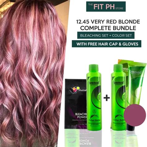 Very Red Blonde Complete Bundle Bremod Hair Color Hair Bleaching Set Lazada Ph
