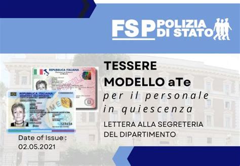 Tessere Modello Ate FSP Polizia Di Stato