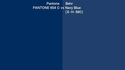 Pantone 654 C Vs Behr Navy Blue S H 580 Side By Side Comparison