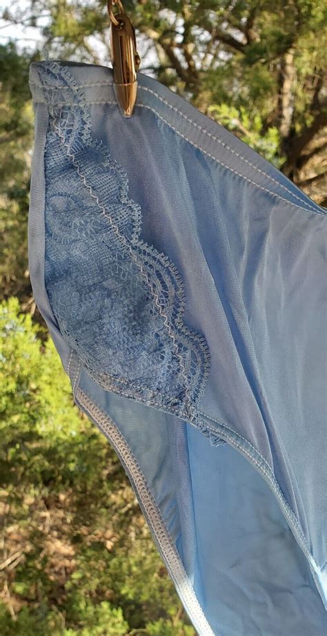 Shadowline Floral LACE Bikini Panty Shiny Nylon Silky Gem