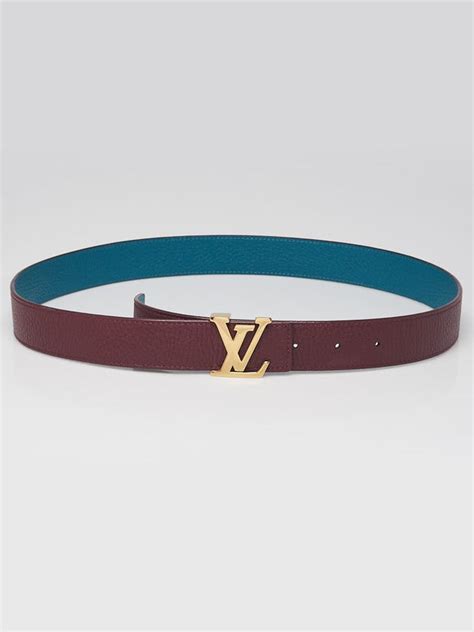 Louis Vuitton Blueburgundy Taurillon Leather Lv Initiales Belt