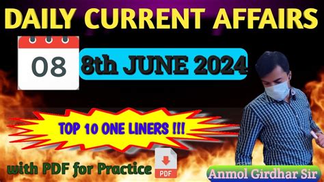 Daily Current Affairs 8th June 2024 OPSC OCS ASO OSSSC CRE AMIN