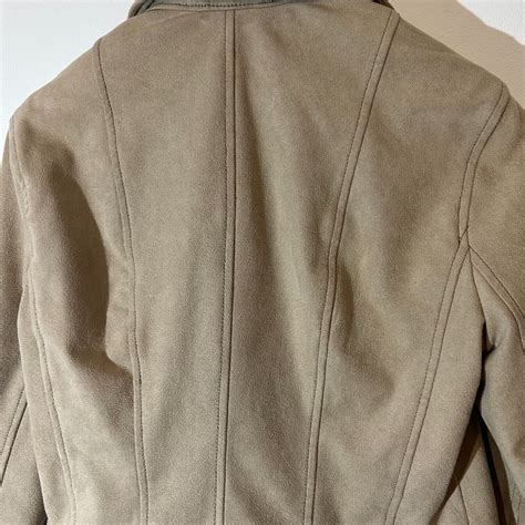 Abercrombie Fitch Faux Suede Jacket Womens Size Medium Zip Up With