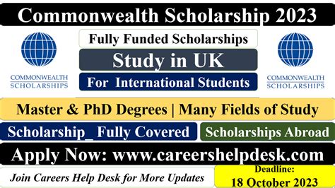 Commonwealth Scholarship Study In Uk Scholarship For