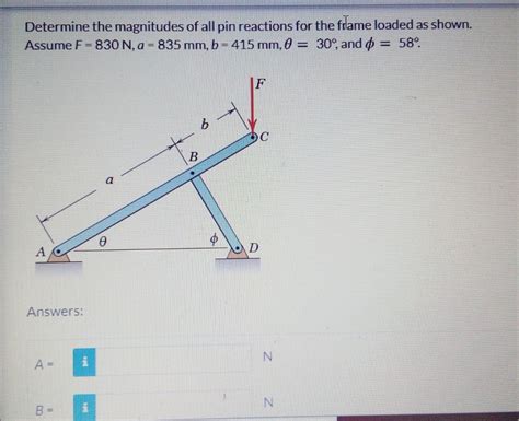 Solved Determine The Magnitudes Of All Pin Reactions For The Chegg