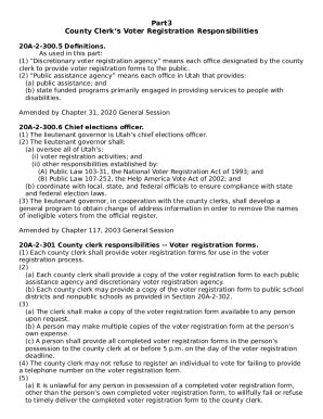 Part 3 County Clerk S Voter Registration Responsibilities Le Utah Doc