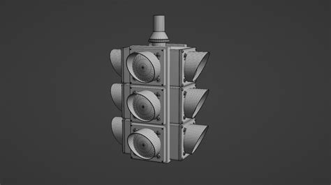 3d Model 4 Way Traffic Light Vr Ar Low Poly Cgtrader