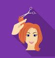 Hair Cutting With Scissors Womens Haircut Single Vector Image