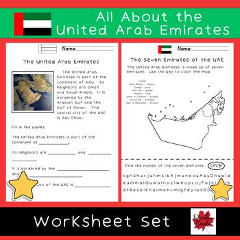 All About The United Arab Emirates UAE Worksheet Set By EducationCanada