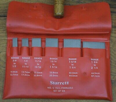 The L S Starrett Co No S Lz Set Of Adjustable Parallels In Box