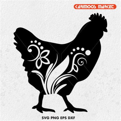 Floral Chicken Svg Karimoos