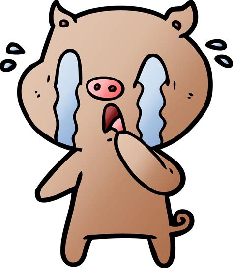 Crying Pig Cartoon Vector Art At Vecteezy