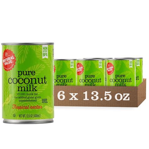 Natural Value Coconut Milk Pure 17 19 Milk Fat135 Oz