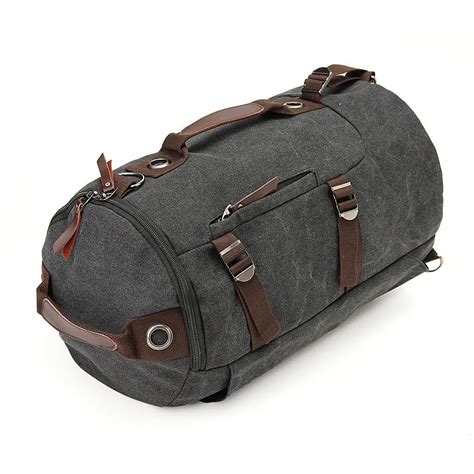 Buy Mens Vintage Novelty Brown Canvas Duffel Backpack Camping Gym