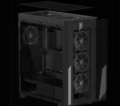 Gigabyte Aorus C Glass Black Mid Tower Pc Gaming Case Tempered