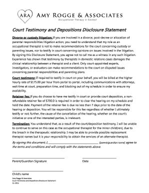 Fillable Online Amyot Court Testimony And Depositions Disclosure