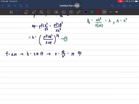 SOLVED Determine The Velocity Of Flow And The Friction Loss As 1000