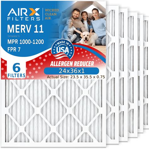 24x36x1 Air Filter Merv 11 Comparable To Mpr 1000 Mpr 1200 And Fpr 7